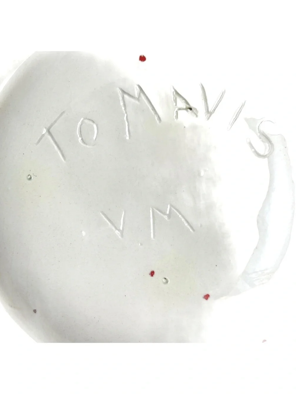 Ceramic Sectioned Serving Dish in Red/Orange/Brown Splatter Pattern